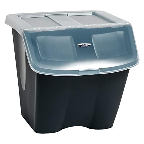 Redmon since 1883 10 Gallon Stackable Shutter Bins, Black, 7316 Cover