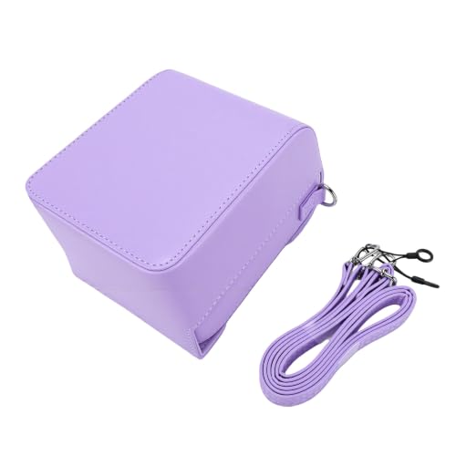 Funda para Polaroid Now+ en piel PU morada con correa ajustable 5