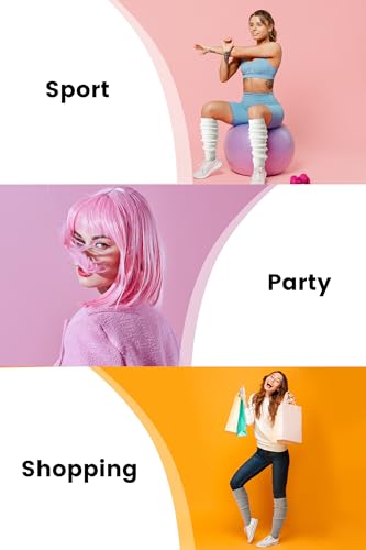 Image of Clothirily Leg Warmers - 2 Pairs Knit Leg Warmers for Women 80s Fashion Long Socks for Sports Party Yoga Winter Accessories