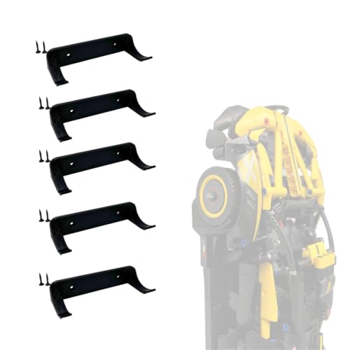 Image of Vertical Collectible Car Wall Display Mount Compatible with Lego Technic Series Racecars | Display Car Collection by Wheels on Wall | Made in USA (Compatible with Lego Technic Series) (5 Pack Black)