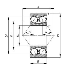 NSK 5205, Double Row Angular Contact Ball Bearings