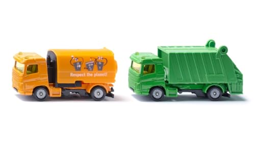 Siku 1687, Kommunal Set, Metall/Kunststoff, Orange/Grün, Spielzeugautos für Kinder, Kippbarer Aufbau, Zu öffnende Heckklappe Siku 1687, Kommunal Set, Metall/Kunststoff, Orange/Grün, Spielzeugautos für Kinder, Kippbarer Aufbau, Zu öffnende Heckklappe