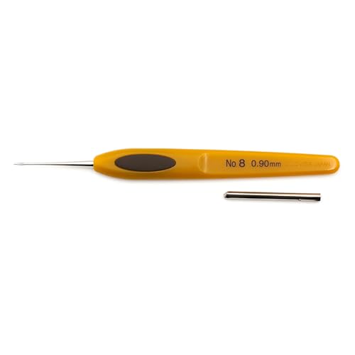 Clover Soft Touch Steel Crochet Hook: 0.90mm, Other, Multicoloured, 3.27 x 5.81 x 21.05 cm, Silver Color, 0.9 mm - Image 2