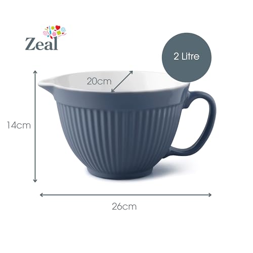 Tazón Mezclador Zeal Dos Tonos 20 cm Azul y Blanco miniatura 3