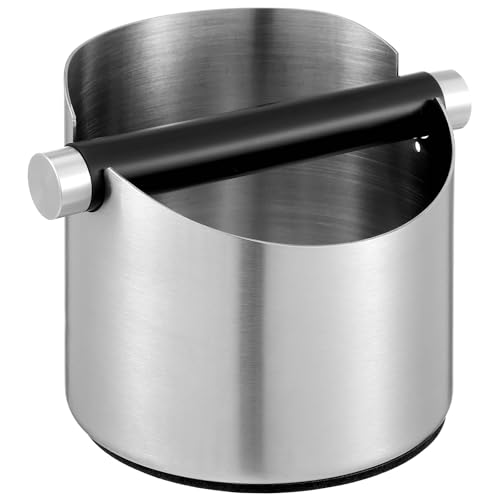 DOITOOL Espresso Knock Box Stainless Steel Coffee Grounds Bin Coffee Grounds Knock Box Coffee Knock Out Box with Removable Knock Bar Coffee Machine Accessories for Coffee Lover