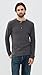 Billy Reid Men's Slub Tuck Henley, Asphalt, L