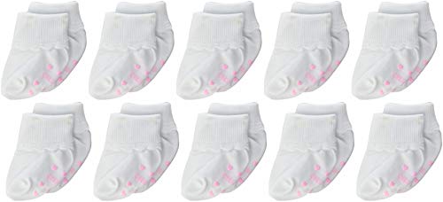 Cherokee Baby Girls' 10 Pack Turn Cuff Shorty Socks