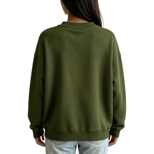 Crew Neck Sweatshirts Women Fall Y2k Vintage Fleece Pullover Sweatshirt - image 4