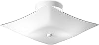 Progress Lighting P4961-30 Square White Glass Close-to-Ceiling Light Fixture, 12-Inch Diameter, Modern Flush Mount for Bathroom Bedroom
