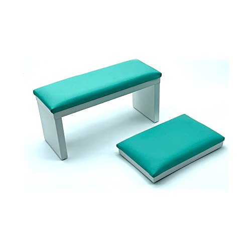 Blucc style - Reposabrazos con codera, Reposamanos, Apoyamanos, Apoyador de manos, Apoyabrazos, cojín, mesa de manicura, TURQUESA S Cover