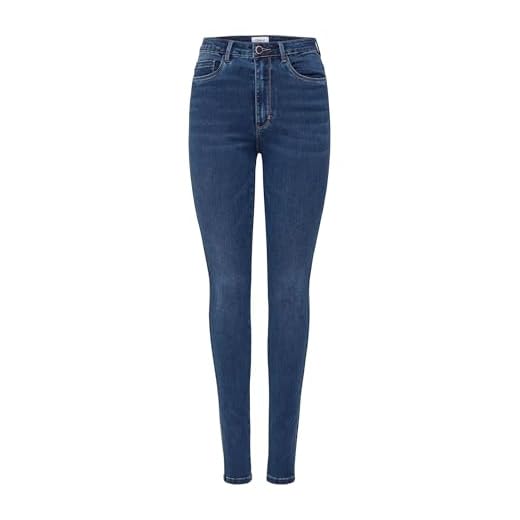 Damen ONLY Skinny Fit Jeans Stretch Denim Hose Basic ONLROYAL High Waist Röhrenjeans Bio Baumwolle, Farben:Dunkelblau, Größe:L / 30L