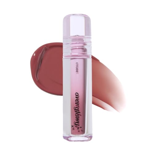 Image of ETUDE Over Glowy Lip Stain Tint Buddy Beige, 0.1 oz (3 g), Lip Tint, Lipstick, Glossy Finish, Highly Moisturizing, Melotint, Plush, Glossy, Volume, Vegan Certified