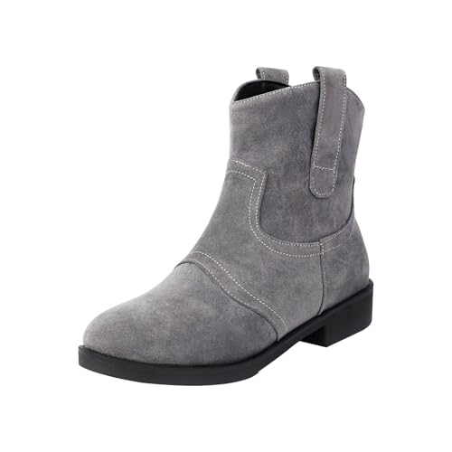 Bottines de cowboy extra larges en daim gris 41 EU pour soirée cocktail chic