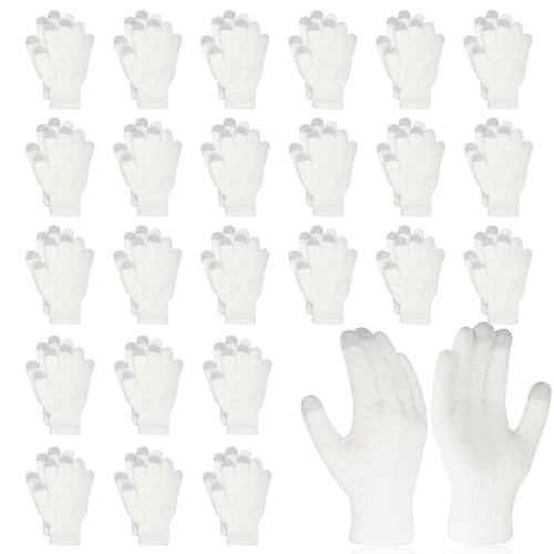 Image of Pistha 24 Pairs Winter Gloves Touch Magic Screen Gloves Stretchy Knit Cotton Gloves Bulk For Men Women Homeless Cold Weather