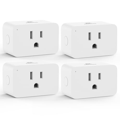 EIGHTREE Zigbee Smart Plug 15A Energy Monitoring Required ETL Certified Smart Plugs that Compatible with Alexa & Home Assistant & SmartThings 4 Packs