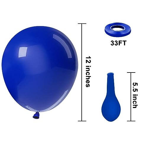 Image of KBZVNAF Royal Blue Latex Party Balloons 50 Pack 12 inch | Blue Helium Matte Balloons for Birthday Wedding Baby Shower Graduation Gender Reveal Party Decorations
