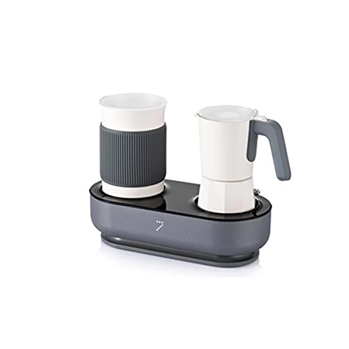 SEVEN&ME 11.8 OZ Coffee Maker Coffee Machine 2 in 1 with Milk Frother Espresso Maker Moka Pot