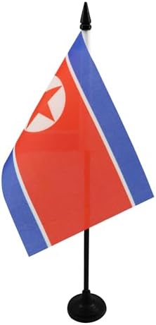 BANDERA de MESA de COREA DEL NORTE 15x10cm - BANDERINA de DESPACH...