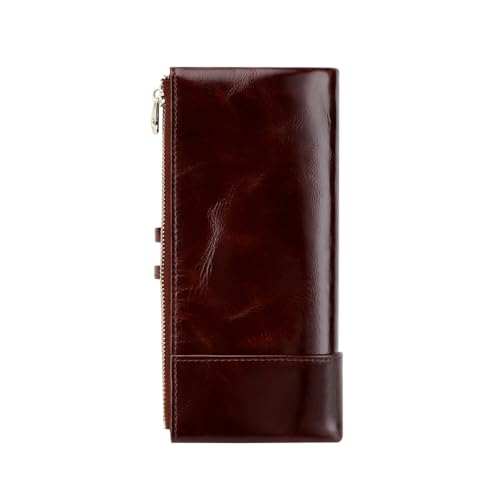 Image of Women's RFID Blocking Wallet Soft Leather Clutch Money Ladies Purse Slim Card Holder Organizer Zip Pocket (3013-Coffee)