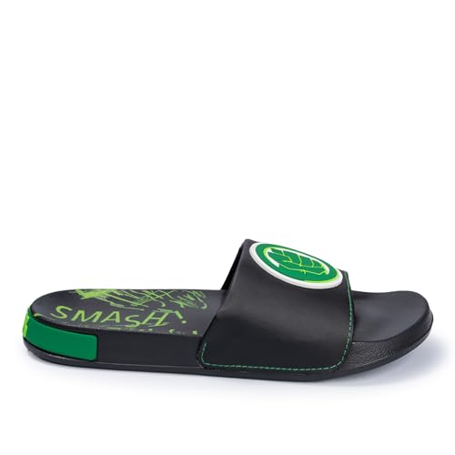 Image of Marvel Men's Slides - Official Spiderman, Deadpool, Wolverine & Hulk Lightweight Non-Slip Comfort Sandals, Sizes 6-13