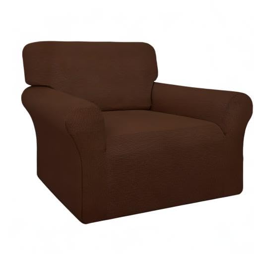 Image of Easy-Going 100% Waterproof Chair Couch Cover, Stretch Jacquard Sofa Cover | Dual Waterproof Sofa Slipcover, Leakproof Furniture Protector for Kids, Pets, Dog and Cat (Loveseat, Coffee)