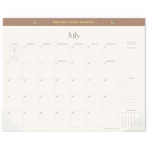 Desk Calendar 2026-2027, 18 Months Academic Calendar 15" x 12" Desktop Calendar from July 2026 to December 2027 ith Large Day Block, Desk Planner for Teacher Family School Office Supplies