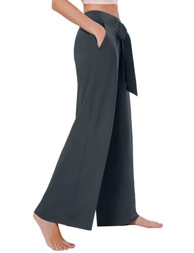 Sevego Tall Women's High Waisted Wide Leg Casual Pants - Grey