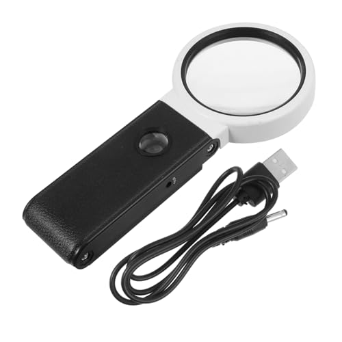 IWOWHERO Handheld Reading Magnifier with Design Optical Lens for Crafting Jewelry Identification and Close Observations Durable and Glass Construction