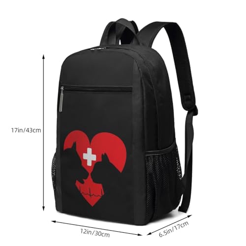 Veterinarian Love Cat And Dog Veterinary Heart Backpack 17 Inch For Travel Laptops Backpack4