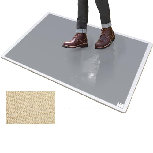 Image of Nuanchu Adhesive Mat Pad Include 1 Sticky Non Slip Base Pad 2 Tacky Dust Mats Construction of 30 (60 Sheets Total) for Clean Room Science Lab Matting Hospital(24x36 Inches,Gray,60 Sheets)