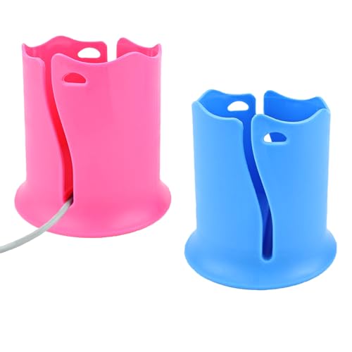 Fidqiog 2Pcs Paddle Board Cup Holder, Kayak Cup Holder Paddle Board Accessories, Multi-Functional Universal Kayak Paddle Cup Holder for Water Bottle(Blue&Pink)