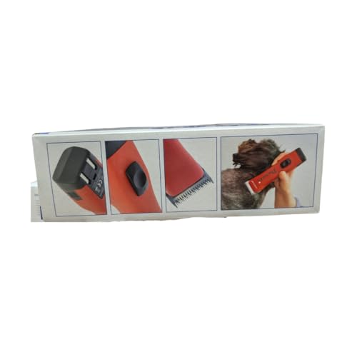 EHASO AESCULAP Profi Hundeschermaschine Set Durati Speed mit Scherk. + Hundenapf + Aufschiebekammset (Rot)