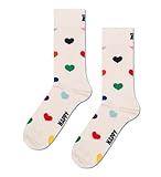 Happy Socks Pride Heart Baumwolle Socken Damen Herren Weiß 36-40