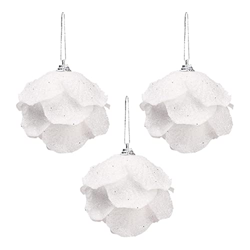 クリスマス用フォームボール | ホワイト ペダル ボール オーナメント クリスマス ツリー デコレーション 吊り下げストラップ付き | メリー クリスマス ボール オーナメント 窓、壁、木用 A-r