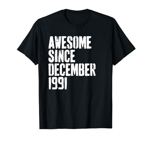 Awesome Since December 1991 33rd Birthday Retro T-Shirt