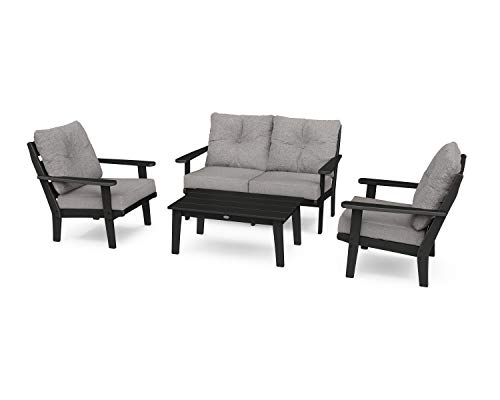 POLYWOOD® Lakeside Deep Seating Set, Black/Grey Mist