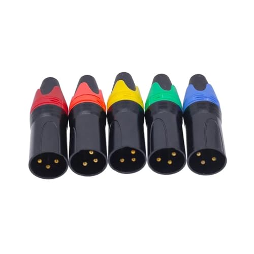 Conector XLR audio de 3 pines macho hembra color negro para cable altavoz microfono pack 5 5