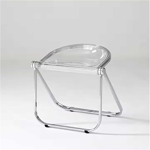 Taburete plegable de acrílico transparente portátil para banquetes, bares, oficina en casa, cocina, montaje rápido y fácil, diseño que ahorra espacio