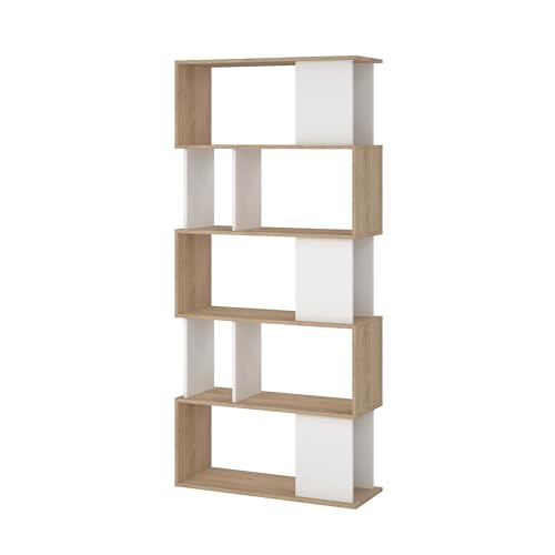 Tvilum Maze Modern Bookcase, Display Shelf and Decorative Room Divider with 7 Fixed Storage Shelves...