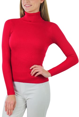 Image of ToBeInStyle Women's Classic Knit Fold Over Turtleneck Pullover