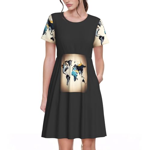 Robe d'été décontractée fluide robe midi légère anti-chaleur