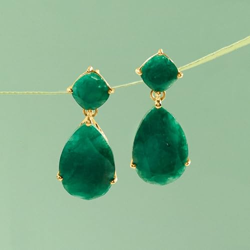Ross-Simons 19.20 ct. t.w. Emerald Drop Earrings in 18kt Gold Over Sterling 5