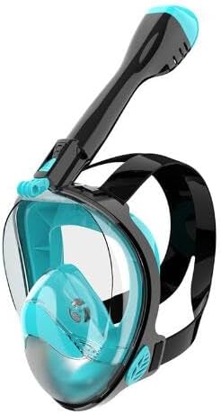 Máscara de esnórquel de cara completa, equipo de buceo para adultos y niños con vista panorámica de 180, diseño antivaho y soporte para cámara