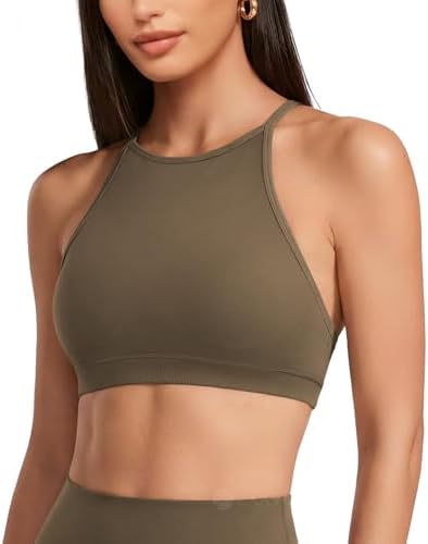 ZAAYO Sport BH Damen Hohem Offenem Rücken Fitness BH | Gepolsterte Ausschnitt,verstellbaren Trägern ,Yoga ,Crop Top,Workout Tanktops,mittlere Unterstützung