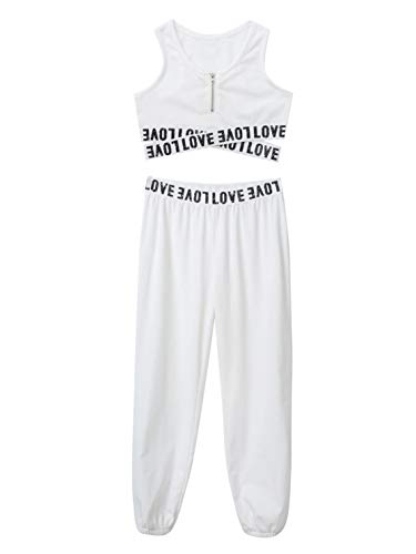 Kids Girls Letter Print Crop Top Vest with Pants 2 Piece Summer Gymnastics Tracksuit Running Workout Outfits3