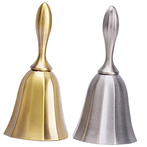 ERINGOGO 2Pcs European Style Hand Bell Service Bell for Restaurants Bars Schools Ergonomic Design Sound Lightweight Easy to Store