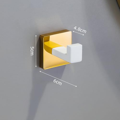 Ensemble d'accessoires de salle de bain or blanc 5 pièces - 6