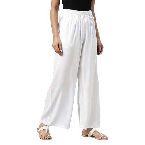 Image of Fancy Star Women Super-Combed Cotton and Rayon Solid Full Length Regular Palazzo