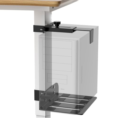 Fafeicy Soporte Ajustable para CPU Bajo Escritorio Sin Taladro con Almohadillas de Silicona Capacidad de Carga 20kg para Patas de Tubo Cuadrado miniatura 4
