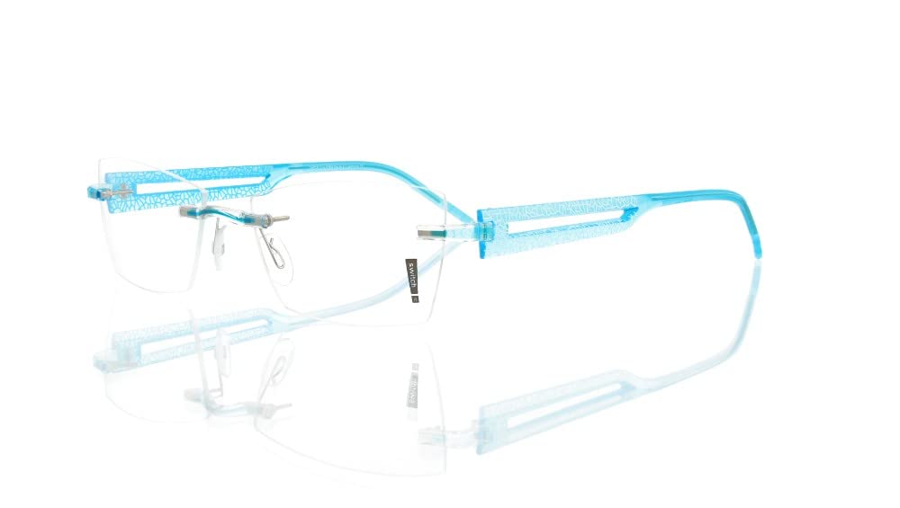 Switch it! Garnitur - 2224A: Turquoise-White, Unisex-Erwachsene, Rechteckig, Vollrand, Kunststoff, Korrektivbrille